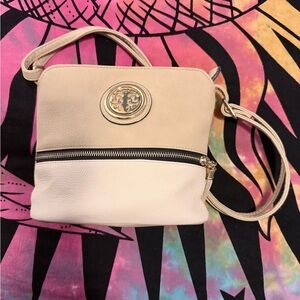 Beige and Cream Crossbody Bag